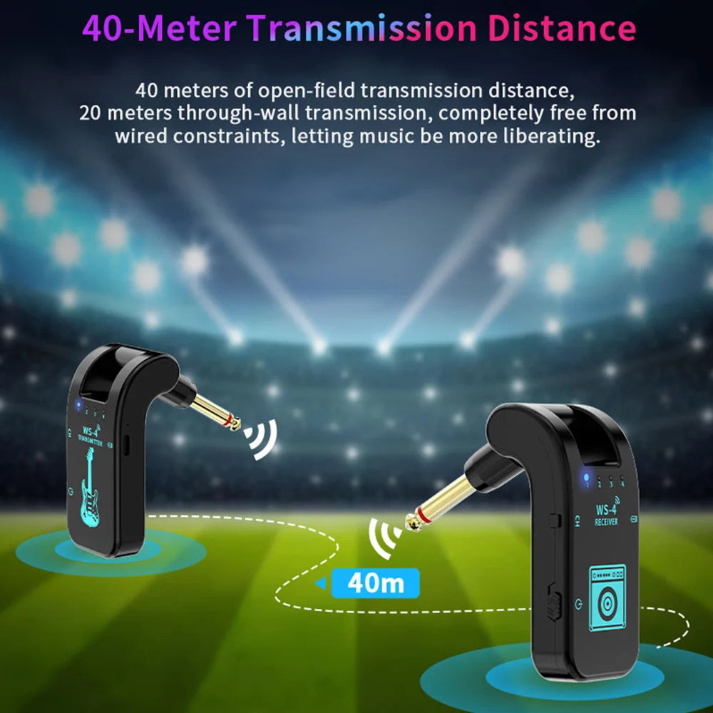 Wireless Guitar Transmitter Receiver 48KHz 10H Battery InsMazid