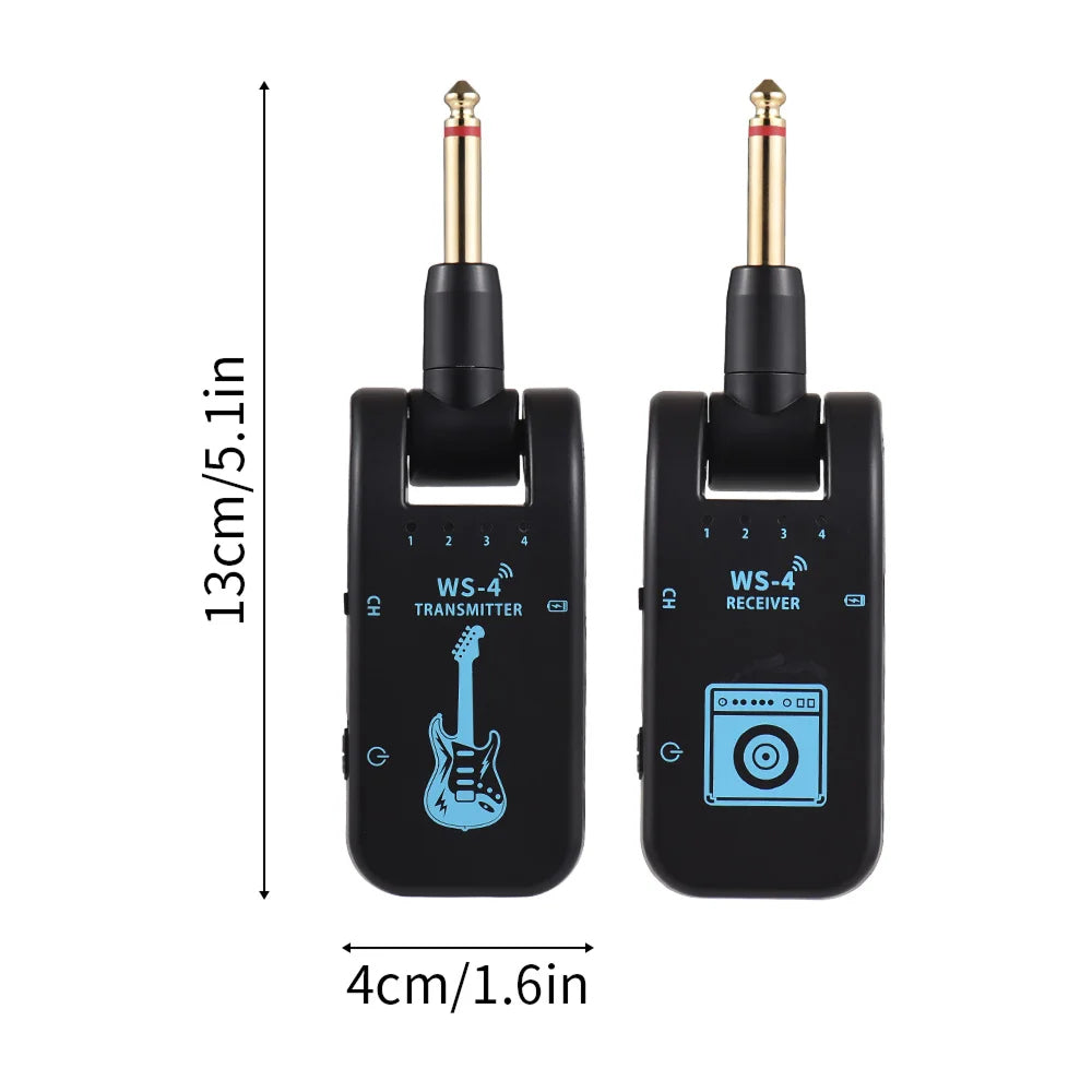 Wireless Guitar Transmitter Receiver 48KHz 10H Battery InsMazid