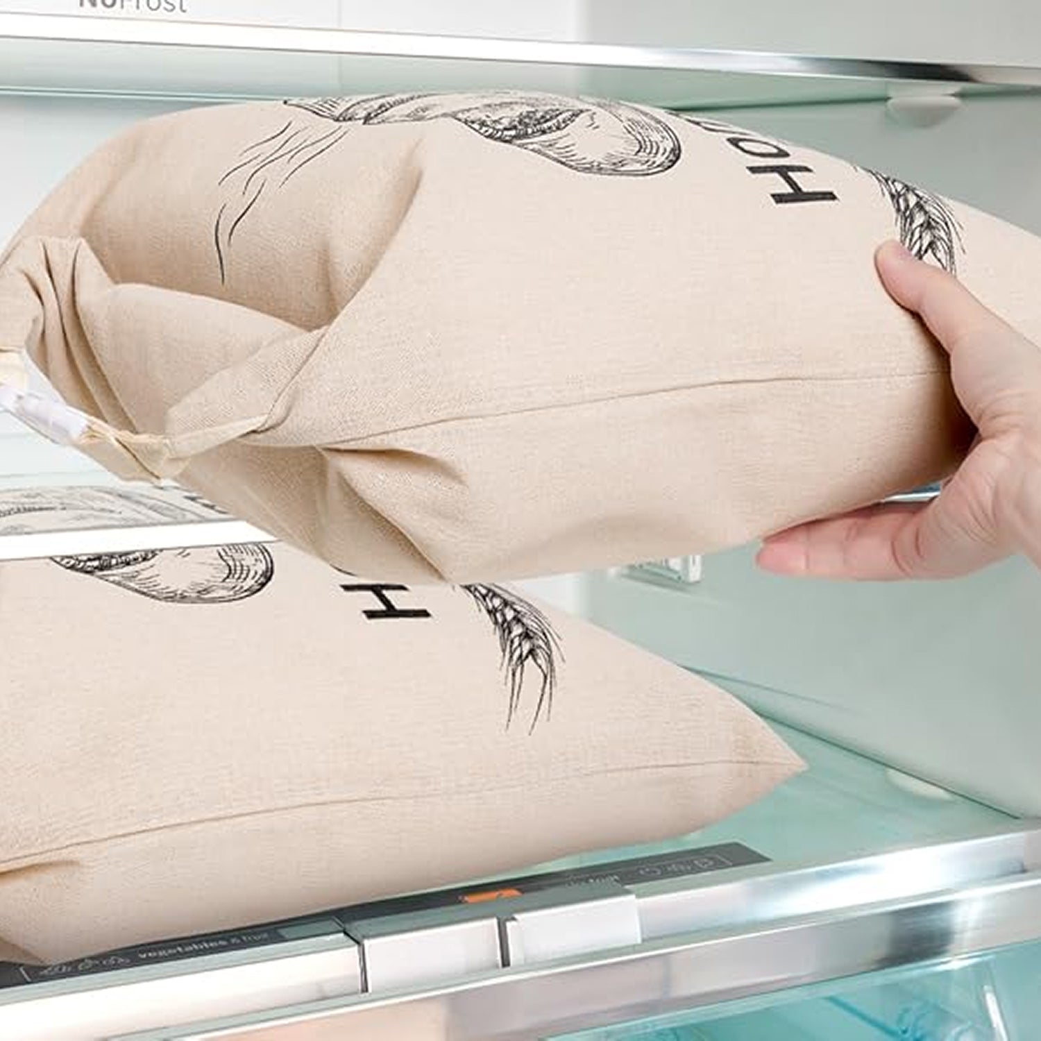 Beeswax Bread Bag Linen 17x12.6in Keeps Fresh 7 Days Freezer-Safe Reusable BeeBredix