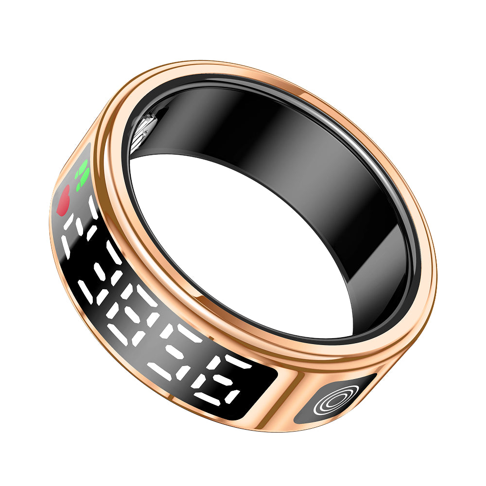 SmaxPino Smart Ring with 24/7 Heart Rate Monitoring, Gesture Control Display, 5ATM Waterproofing and GPS Sport Tracking