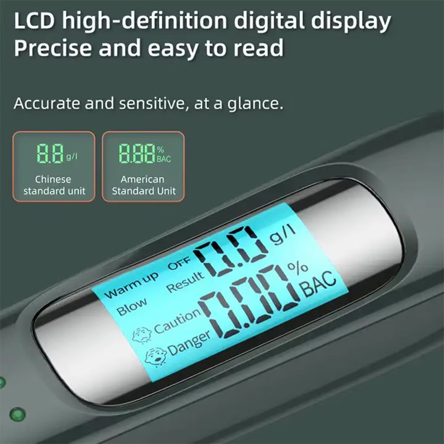 AlyBreath Digital Breathalyzer Contactless Portable BAC Tester with 2.7K Display