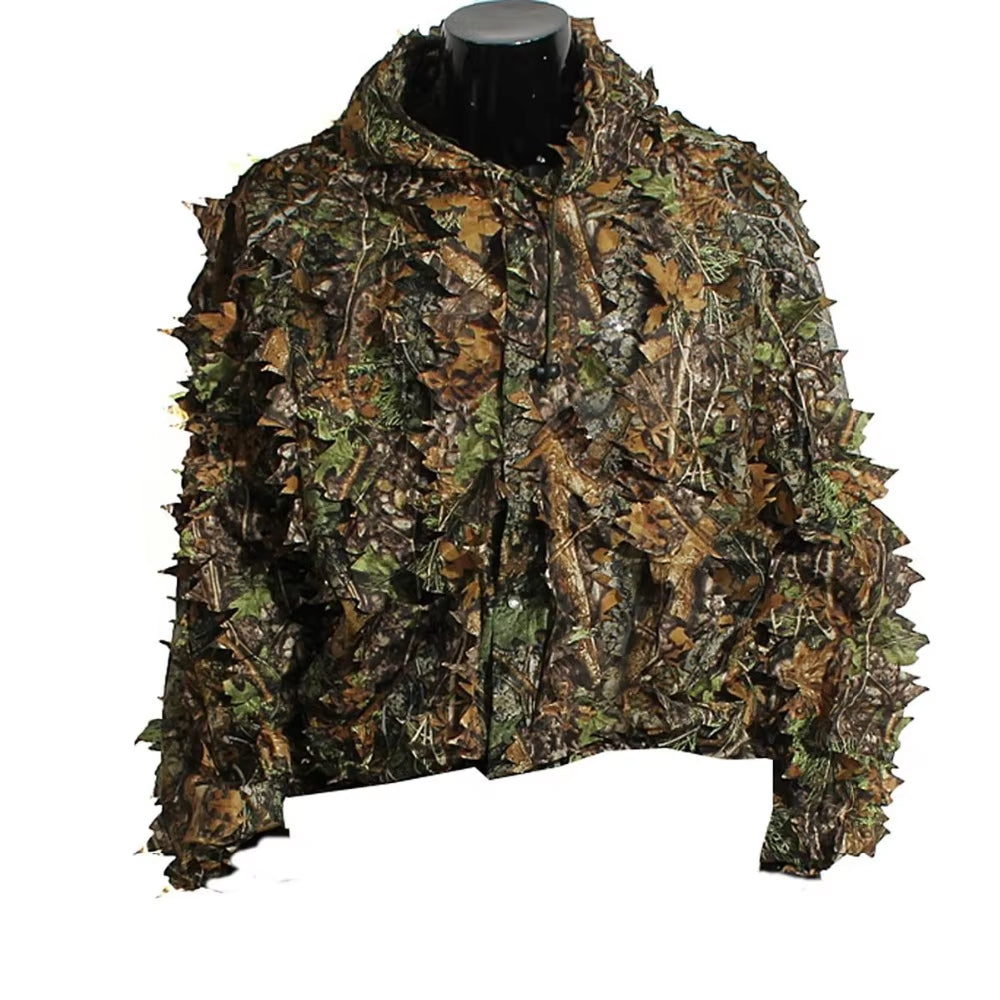AmoMirag Ghillie Suit - 3D Bionic Leaf Camo, 98% Concealment, Lightweight Breathable Design for Hunting