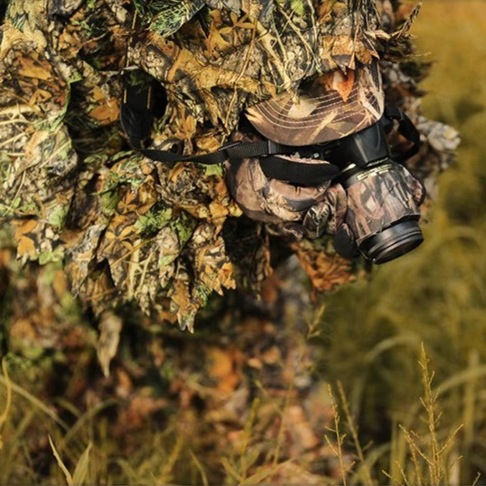 AmoMirag Ghillie Suit - 3D Bionic Leaf Camo, 98% Concealment, Lightweight Breathable Design for Hunting