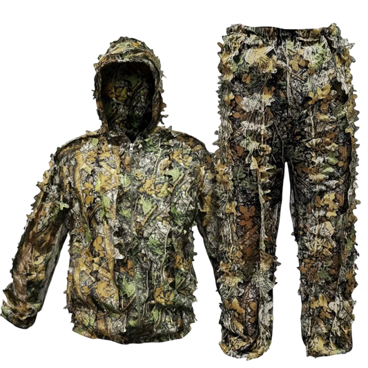 AmoMirag Ghillie Suit - 3D Bionic Leaf Camo, 98% Concealment, Lightweight Breathable Design for Hunting
