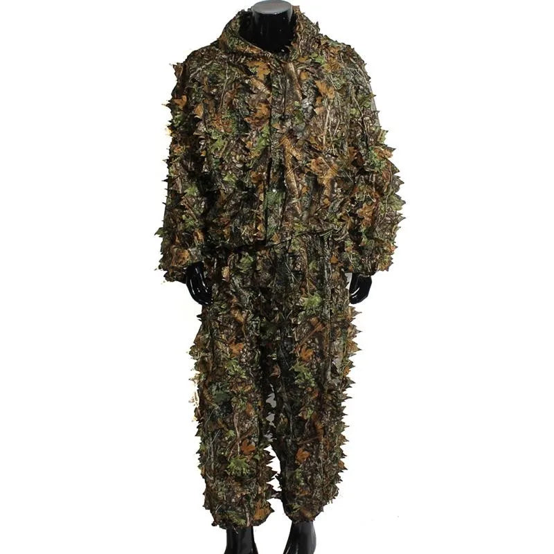 AmoMirag Ghillie Suit - 3D Bionic Leaf Camo, 98% Concealment, Lightweight Breathable Design for Hunting
