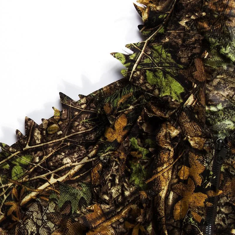 AmoMirag Ghillie Suit - 3D Bionic Leaf Camo, 98% Concealment, Lightweight Breathable Design for Hunting