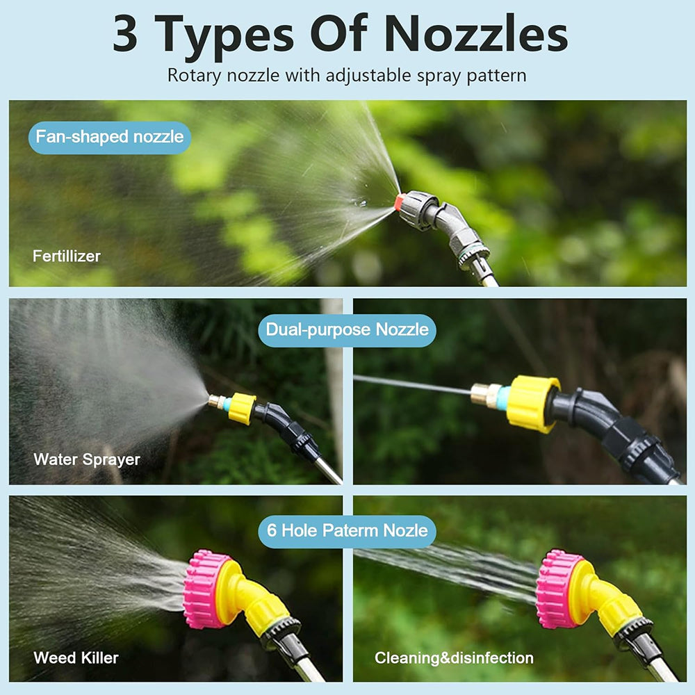 4-Gallon Battery Powered Backpack Sprayer for Lawn and Garden, Automatic High-Pressure Pump Sprayer with Adjustable Nozzle and Padded Straps