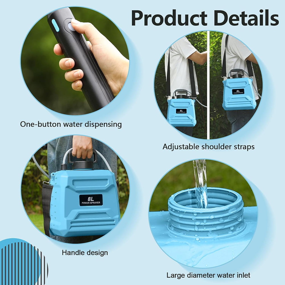 4-Gallon Battery Powered Backpack Sprayer for Lawn and Garden, Automatic High-Pressure Pump Sprayer with Adjustable Nozzle and Padded Straps