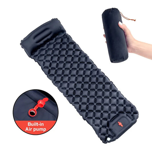 BaSlipix Backpacking Sleeping Pad with Integrated Foot Pump and Built-in Pillow