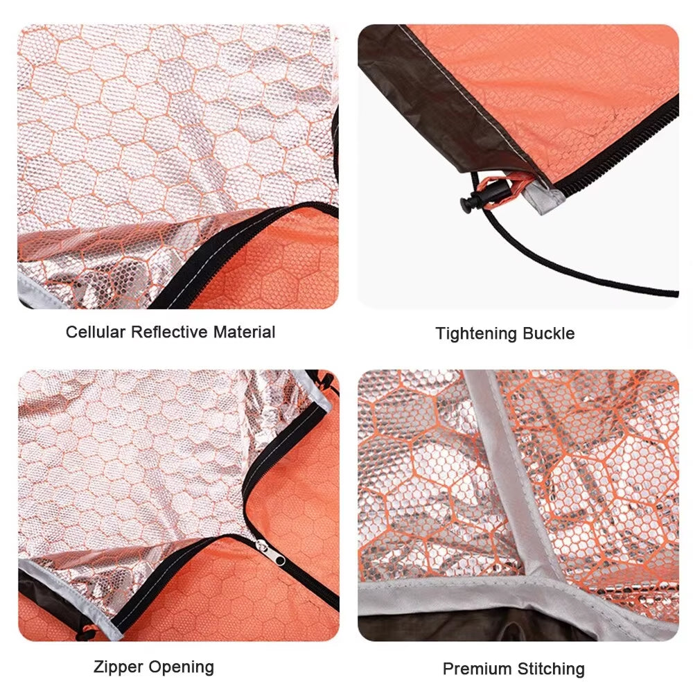 BagiEmex Emergency Sleeping Bag - 96% Heat Retention Thermal Bivvy, Military-Grade Waterproof Survival Bag