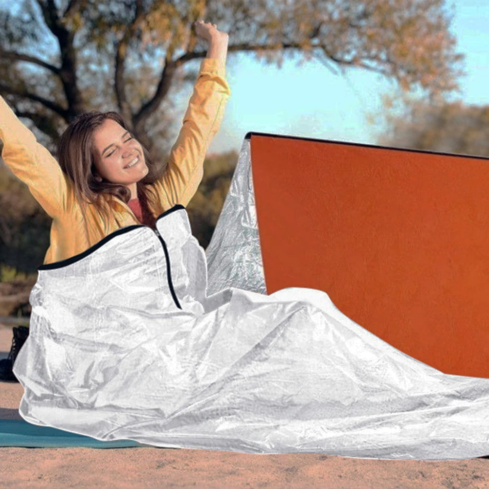 BagiEmex Emergency Sleeping Bag - 96% Heat Retention Thermal Bivvy, Military-Grade Waterproof Survival Bag