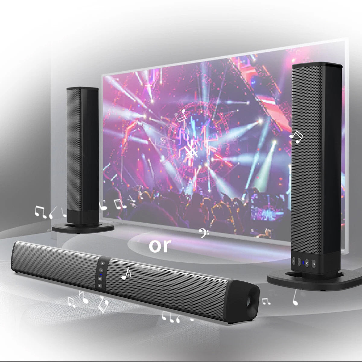 BariSovix TV Soundbar Detachable Bluetooth 5.0 Wireless Speaker System