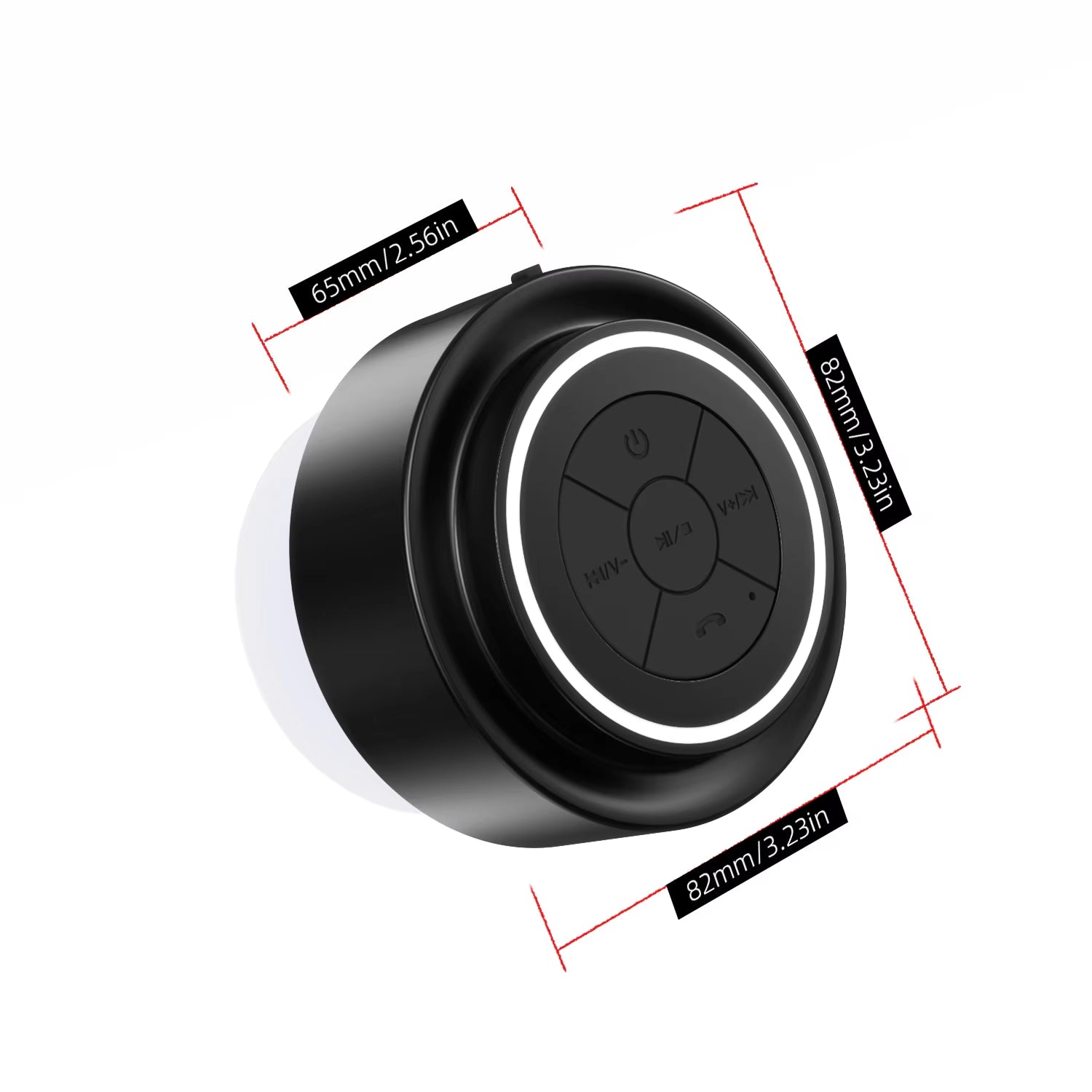 Title: BathMuci IP67 Waterproof Shower Speaker - TWS Stereo Sound, Detachable Suction Cup, RGB LED Lights