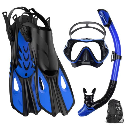 3-in-1 Snorkel Gear Set Anti-Fog Tempered Glass Travel Compact