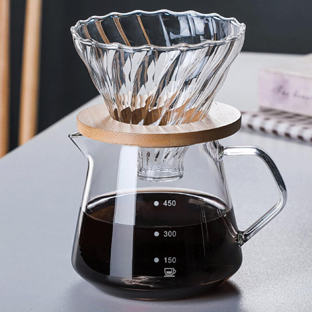 Pour Over Coffee Maker - Manual Drip Coffee Brewer with Reusable Stainless Steel Filter