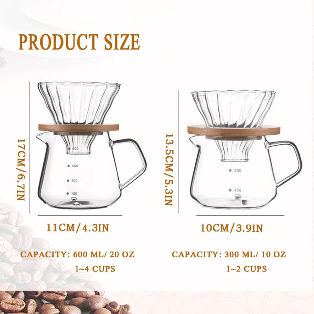 Pour Over Coffee Maker - Manual Drip Coffee Brewer with Reusable Stainless Steel Filter