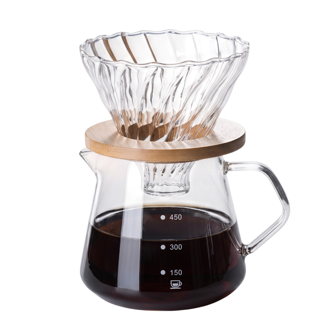 Pour Over Coffee Maker - Manual Drip Coffee Brewer with Reusable Stainless Steel Filter