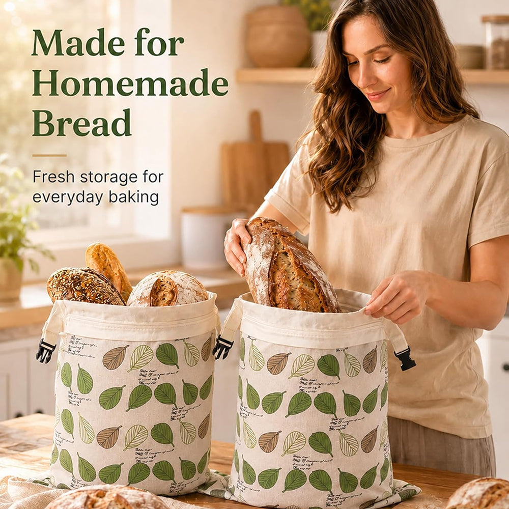 Reusable Beeswax Bread Bag - Eco-Friendly Food Storage Bag for Homemade Bread