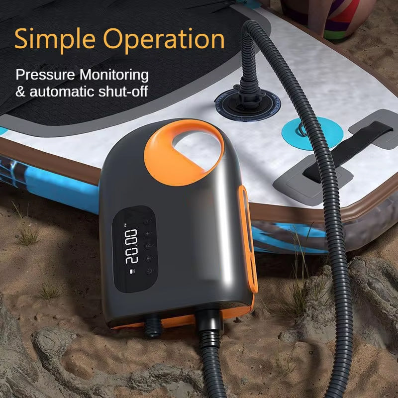 Breezpsi Electric SUP Pump - 20PSI High Pressure 120W Dual Motor, 400L/min Fast Inflation with ±0.1 PSI Precision
