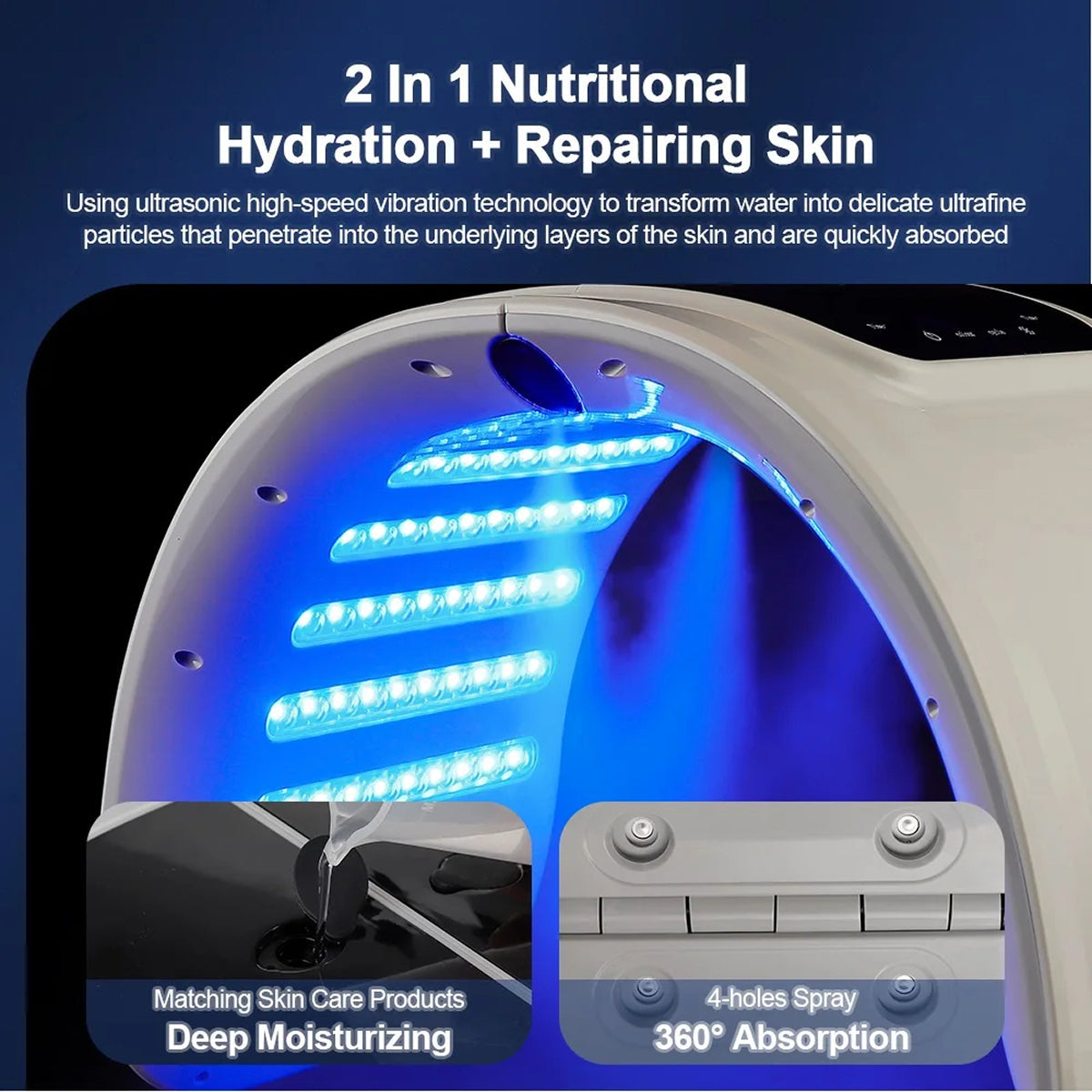 Blue Light Therapy Device for Acne and Skin Care - Facial Treatment Lamp