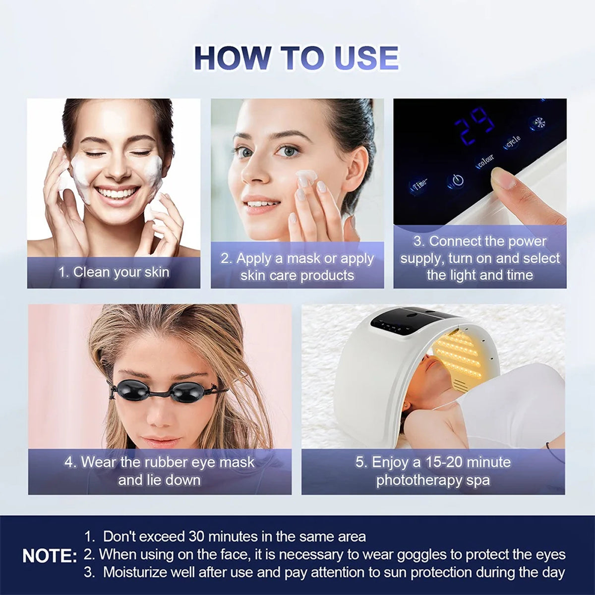Blue Light Therapy Device for Acne and Skin Care - Facial Treatment Lamp