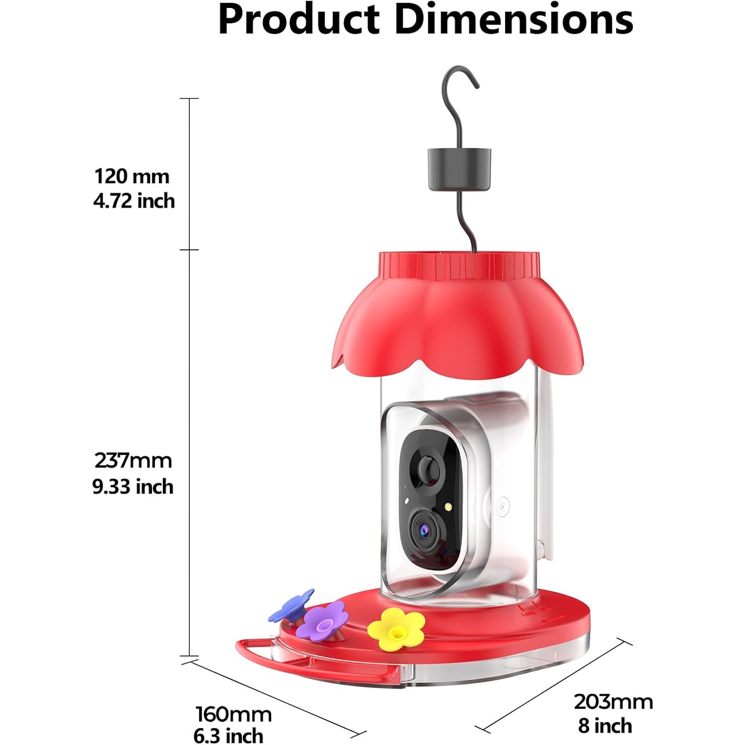 Smart Wireless Bird Feeder with Camera - HD Outdoor Wild Bird House with AI Identification