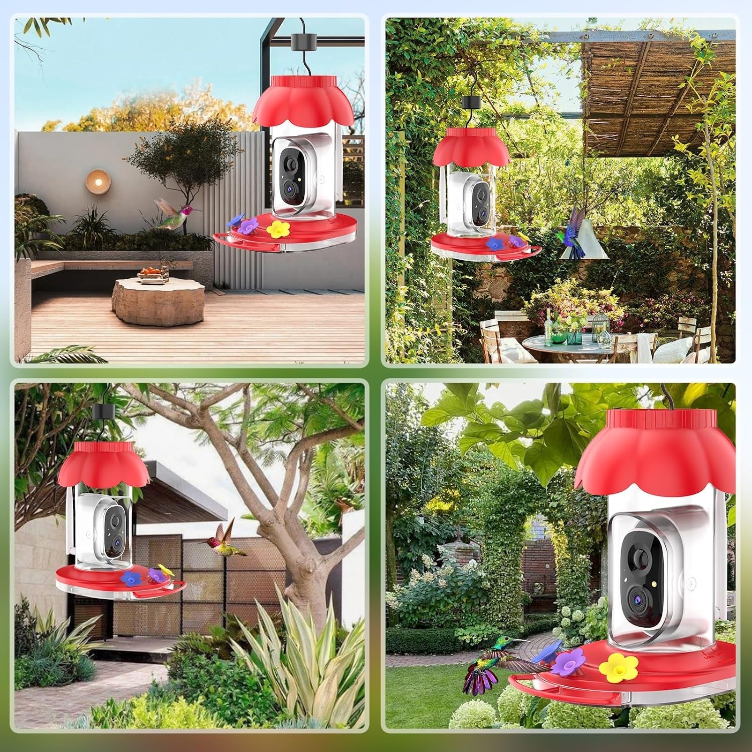 Smart Wireless Bird Feeder with Camera - HD Outdoor Wild Bird House with AI Identification
