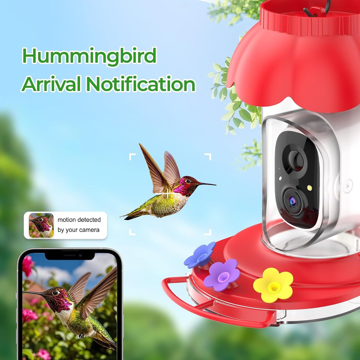 Smart Wireless Bird Feeder with Camera - HD Outdoor Wild Bird House with AI Identification