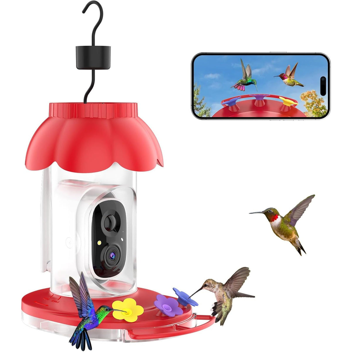 Smart Wireless Bird Feeder with Camera - HD Outdoor Wild Bird House with AI Identification