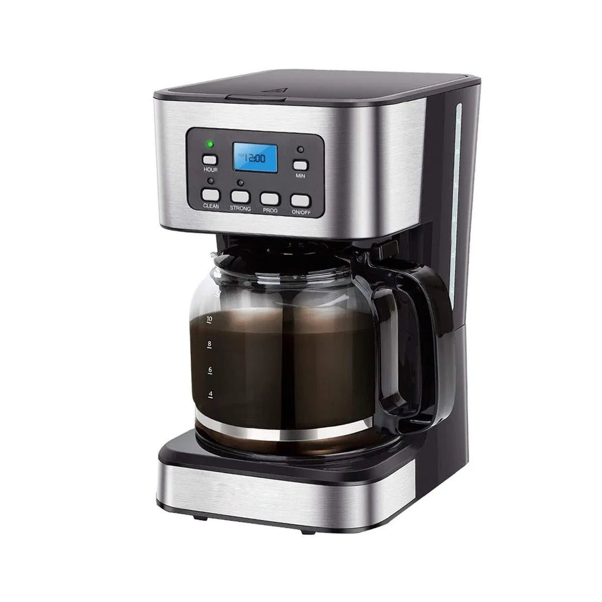 Automatic Drip Coffee Maker - Electric Glass Carafe Coffee Brewer for Home & Office