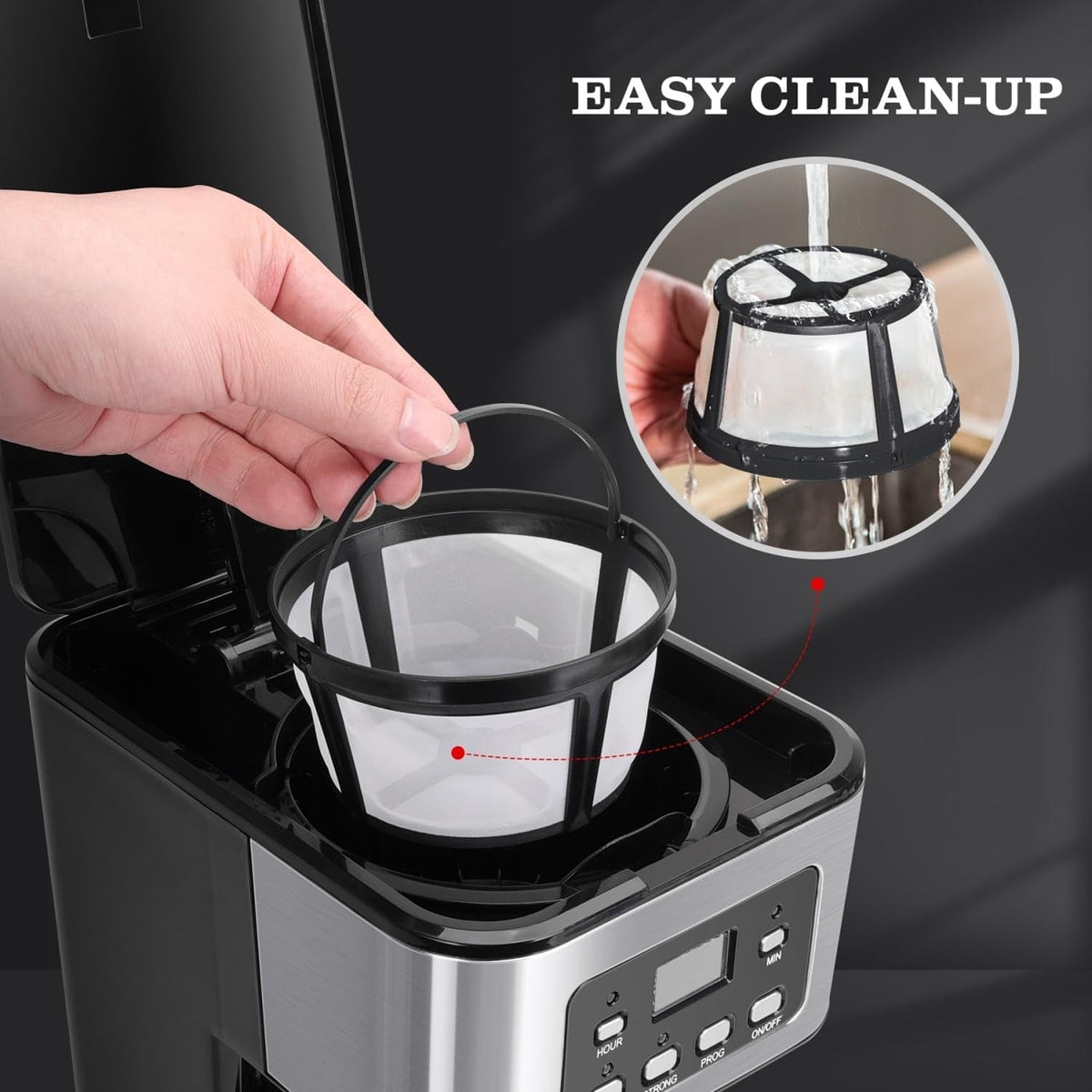 Automatic Drip Coffee Maker - Electric Glass Carafe Coffee Brewer for Home & Office
