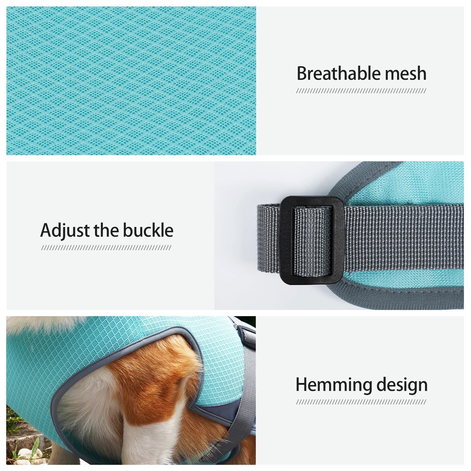 Cooling Vest for Dogs Breathable Mesh Jacket Lightweight Adjustable Harness for Walking Running VexiDomic