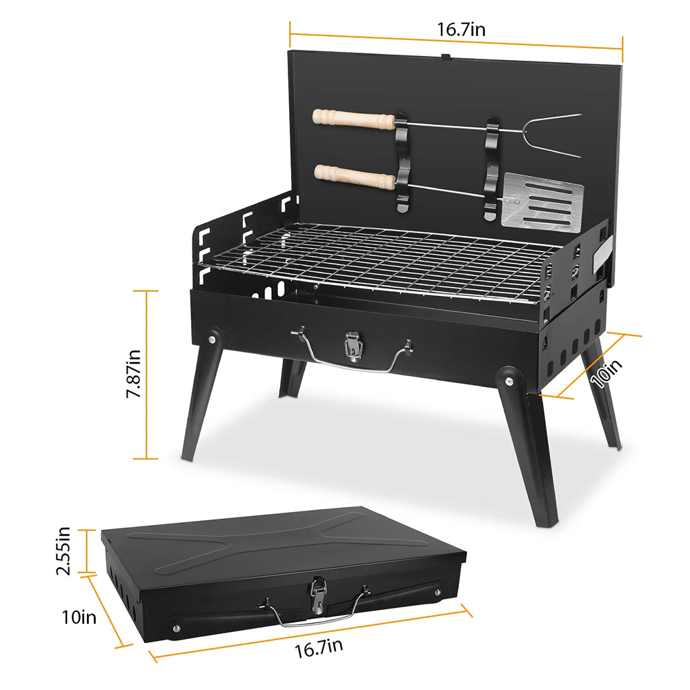 ChaxiCovi Portable Charcoal Grill 5.25 lbs Foldable Tabletop BBQ Baker