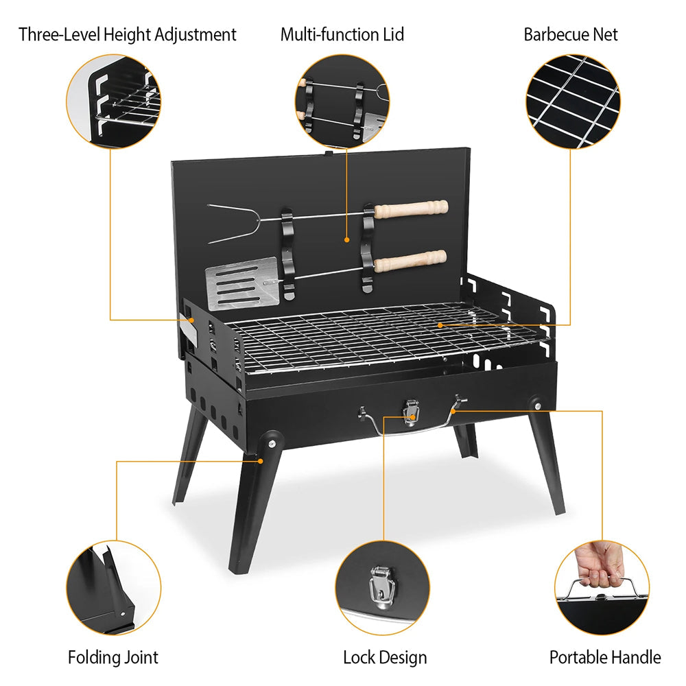 ChaxiCovi Portable Charcoal Grill 5.25 lbs Foldable Tabletop BBQ Baker