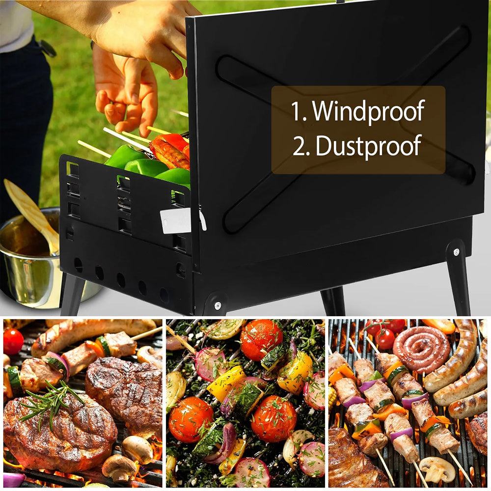 ChaxiCovi Portable Charcoal Grill 5.25 lbs Foldable Tabletop BBQ Baker