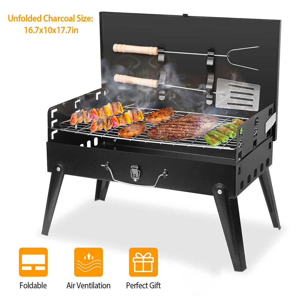 ChaxiCovi Portable Charcoal Grill 5.25 lbs Foldable Tabletop BBQ Baker