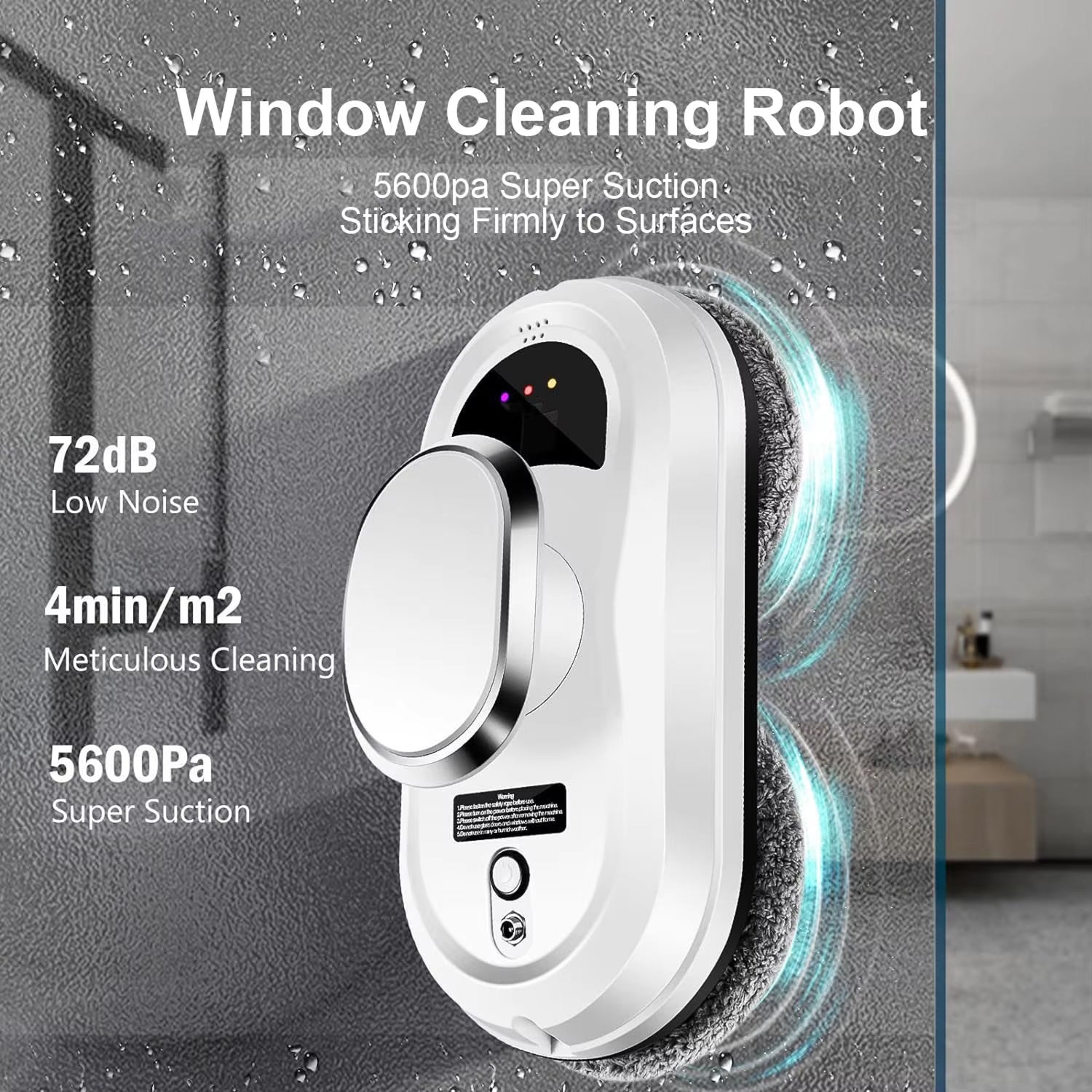 ClasEvist Window Cleaning Robot Smart AI Path Dual Spinning Mops with UPS Safety