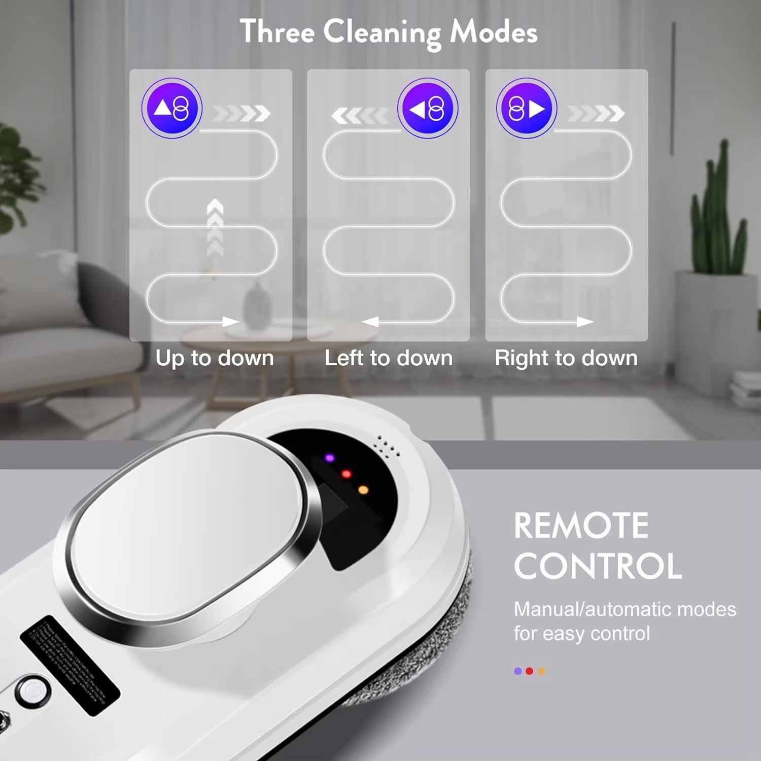 ClasEvist Window Cleaning Robot Smart AI Path Dual Spinning Mops with UPS Safety