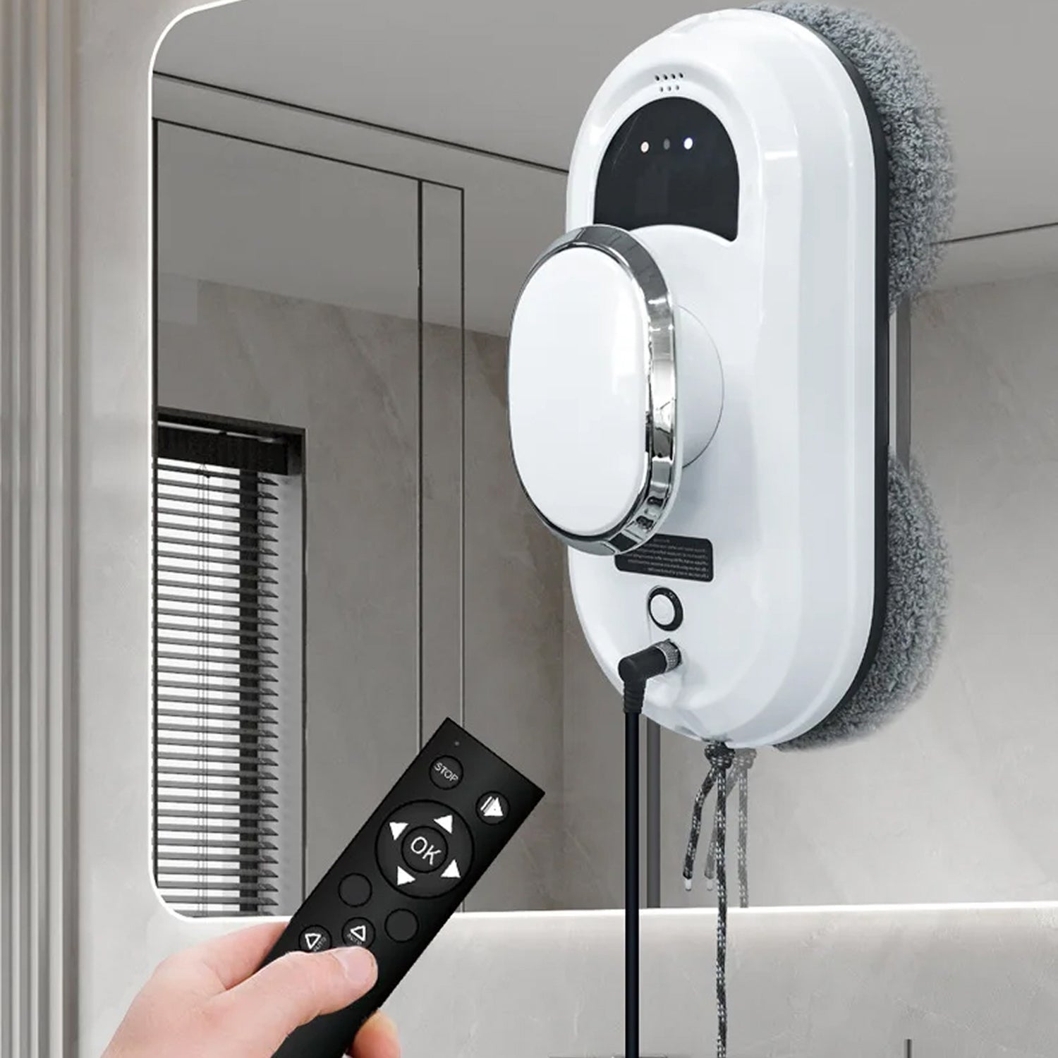 ClasEvist Window Cleaning Robot Smart AI Path Dual Spinning Mops with UPS Safety
