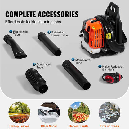 CleNolif 52CC Backpack Leaf Blower - High-Powered Gas Yard Blower
