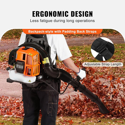CleNolif 52CC Backpack Leaf Blower - High-Powered Gas Yard Blower
