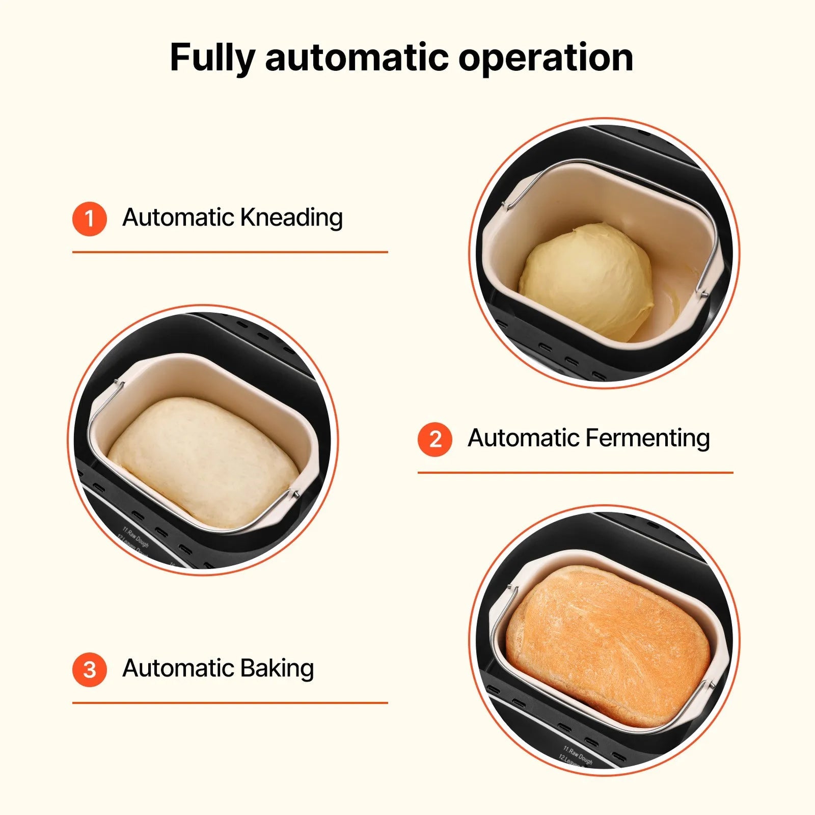 Automatic Bread Maker Machine for Home Baking, Programmable Non-Stick Loaf Maker