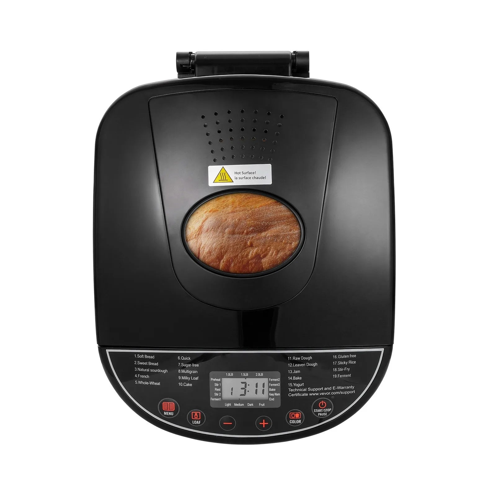 Automatic Bread Maker Machine for Home Baking, Programmable Non-Stick Loaf Maker