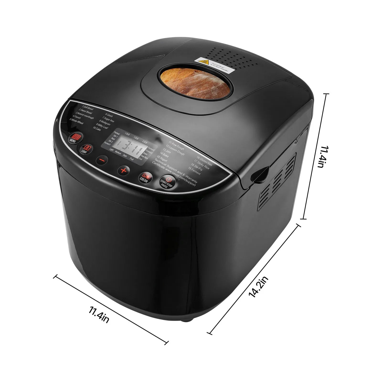 Automatic Bread Maker Machine for Home Baking, Programmable Non-Stick Loaf Maker