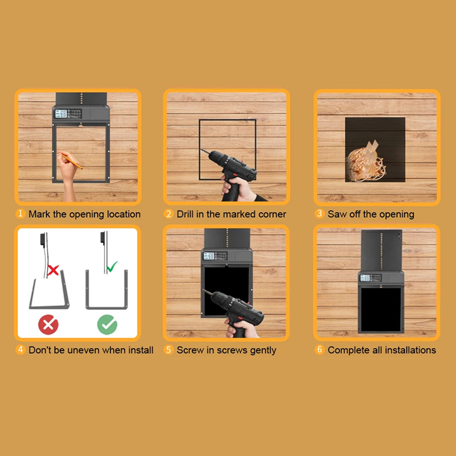 CochiKix Automatic Chicken Coop Door - Predator-Proof Aluminum Door with Anti-Pinch Safety System, LCD Timer