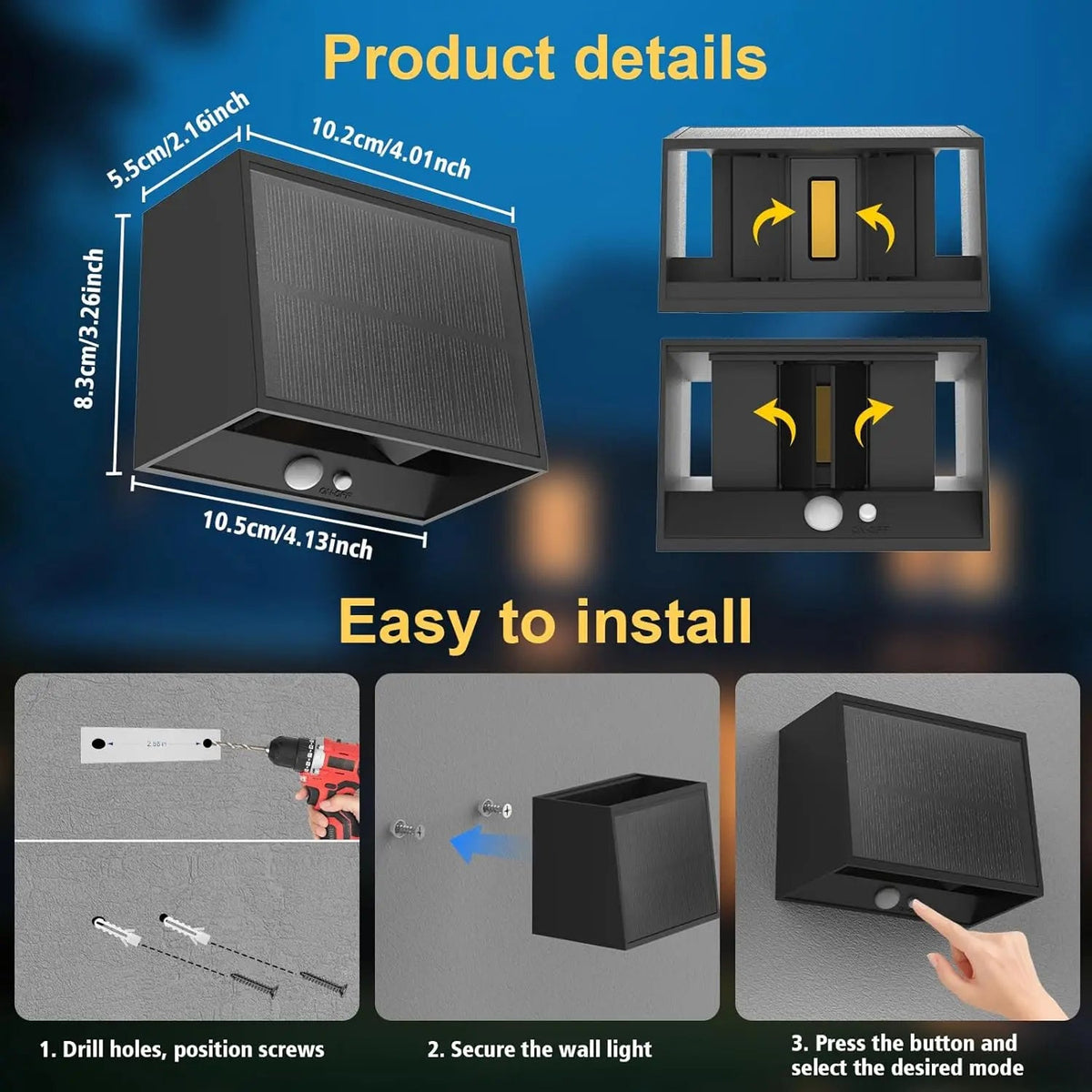 Outdoor Motion Sensor Light - Waterproof Security Floodlight for Yard, Patio, and Driveway