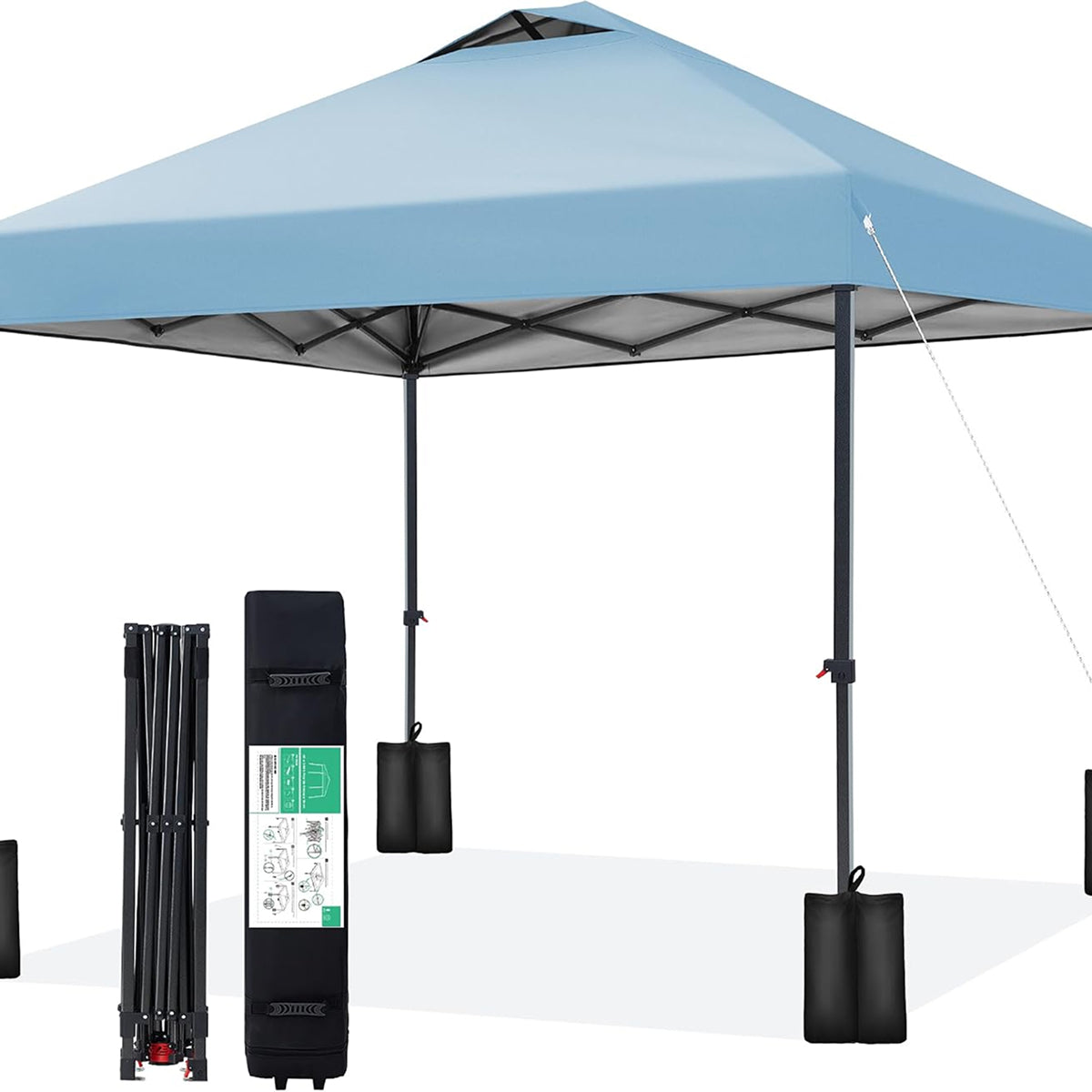 DabisCamp 10x10 Pop-Up Canopy Tent with One-Push Instant Setup