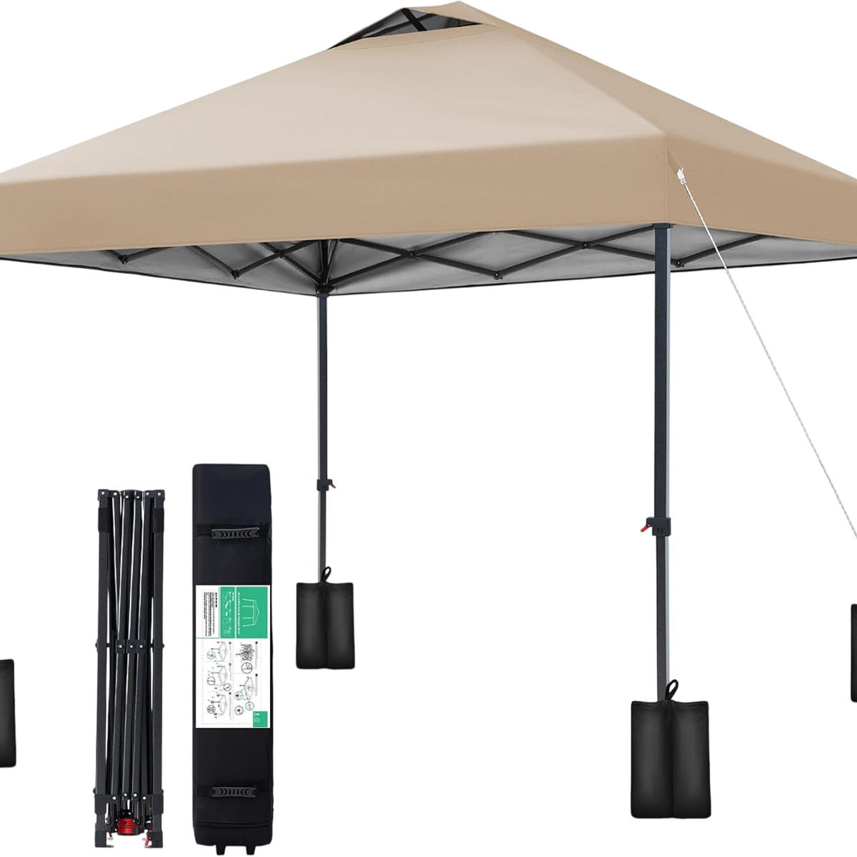 DabisCamp 10x10 Pop-Up Canopy Tent with One-Push Instant Setup