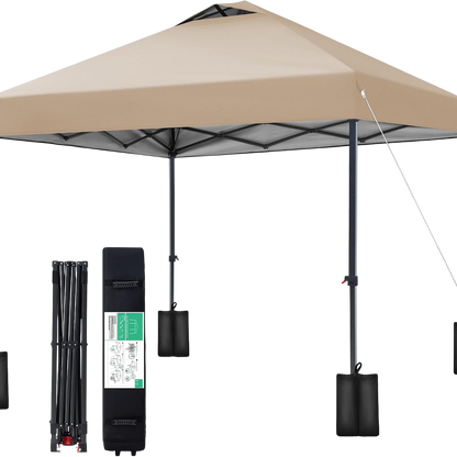 DabisCamp 10x10 Pop-Up Canopy Tent with One-Push Instant Setup