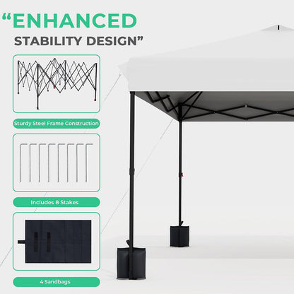 DabisCamp 10x10 Pop-Up Canopy Tent with One-Push Instant Setup